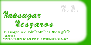 napsugar meszaros business card
